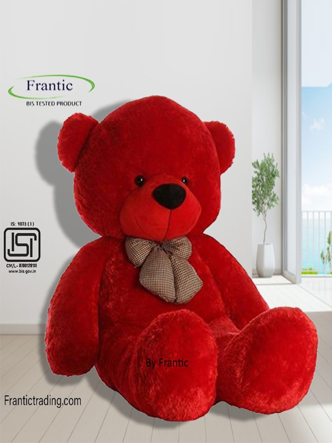 

Frantic Stuffed Huggable Non-Toxic Teddy Bear, Red