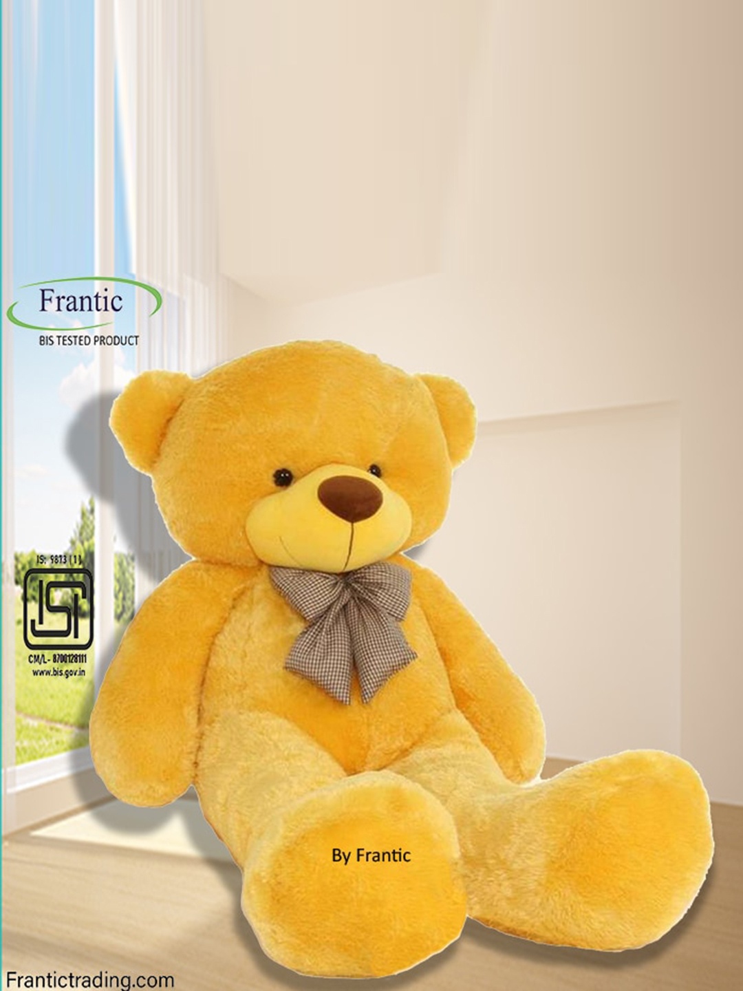 

Frantic Stuffed Huggable Non-Toxic Teddy Bear, Yellow