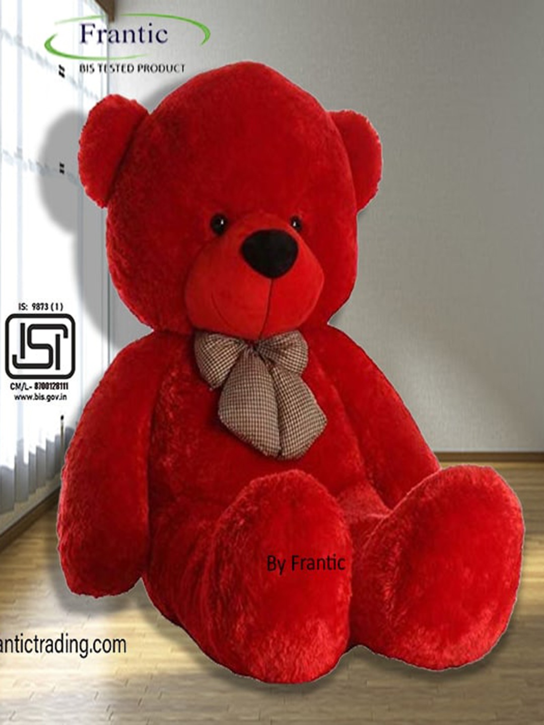 

Frantic Stuffed Huggable Non-Toxic Teddy Bear, Red