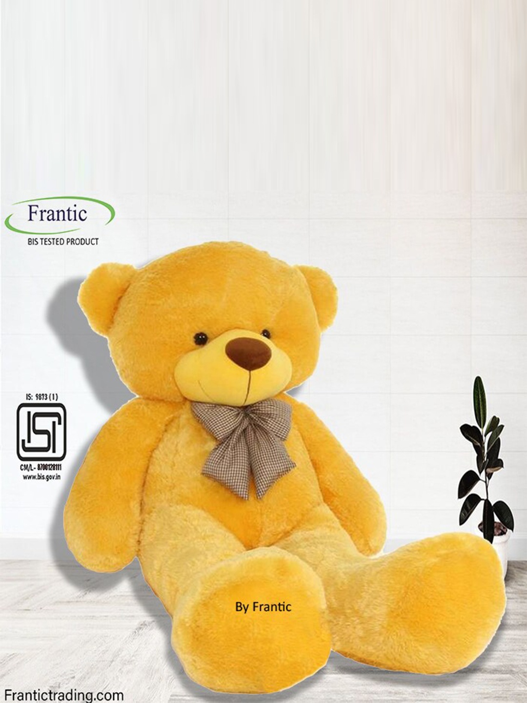 

Frantic Stuffed Huggable Non-Toxic Teddy Bear, Yellow