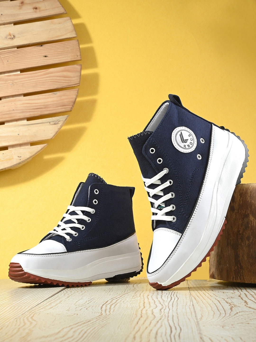 

knoos Men High-Top Lightweight Sneakers, Navy blue