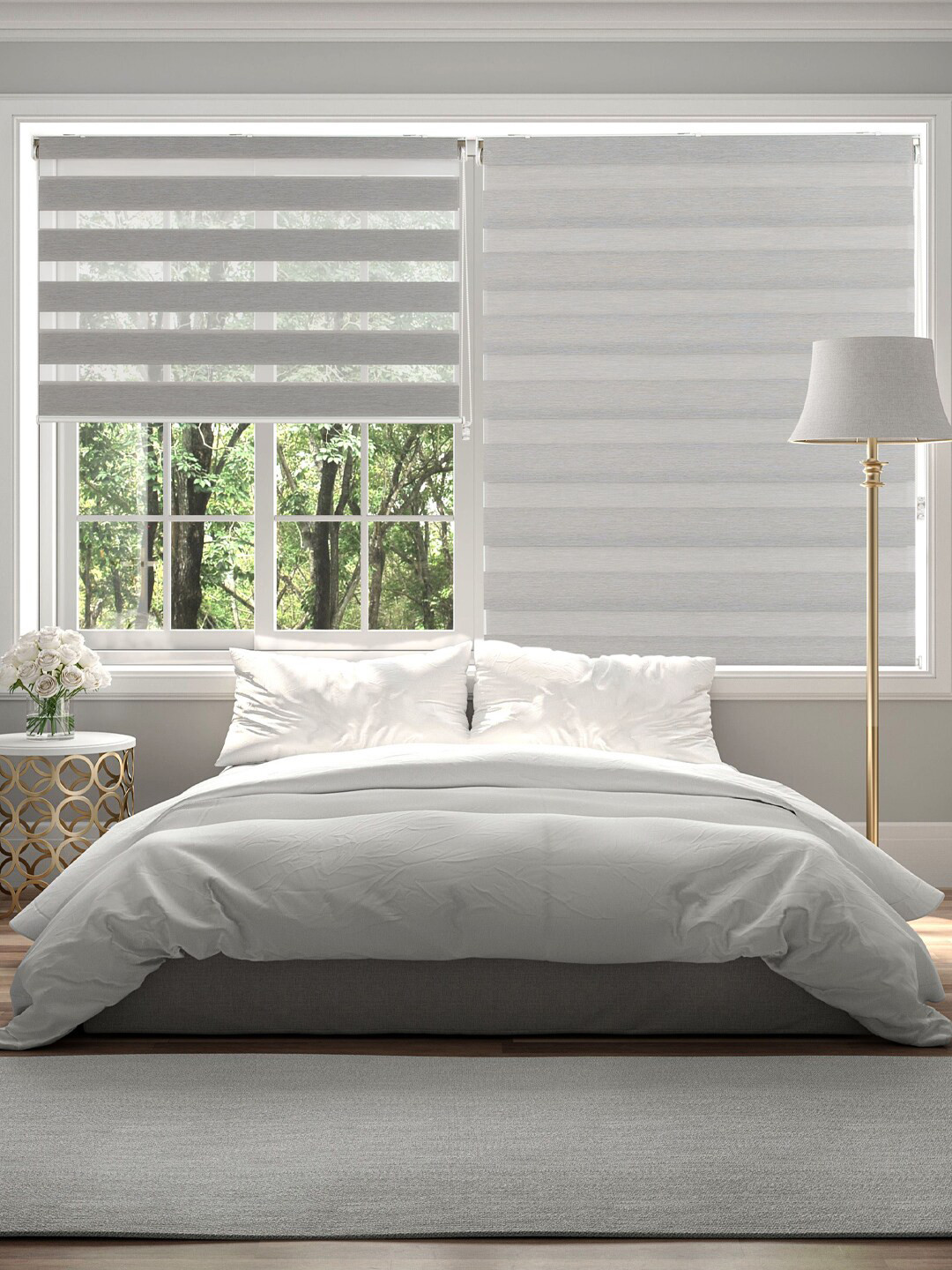 

Deco Window Grey Room Darkening Window Zebra Blinds