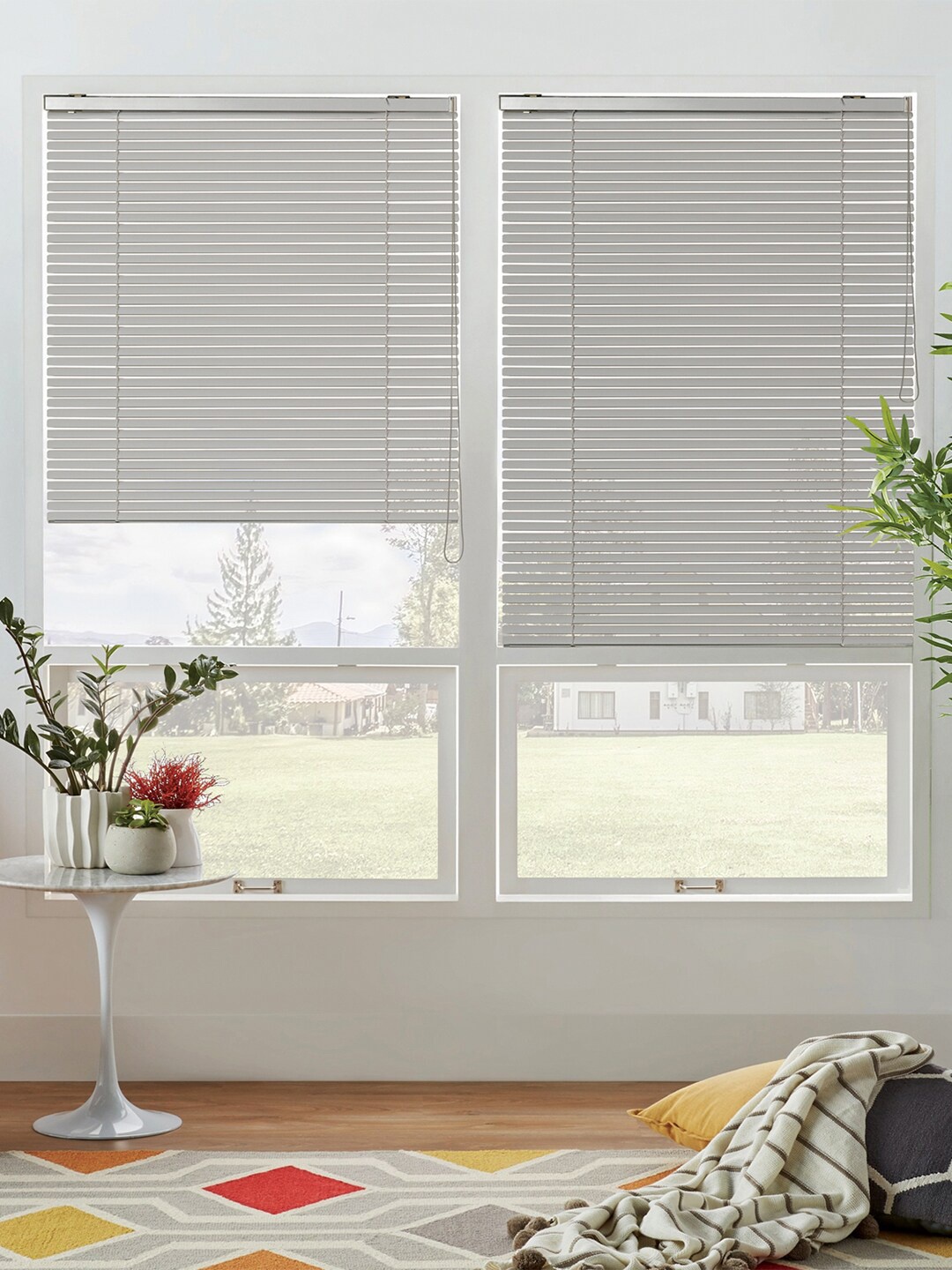 

Deco Window Grey Solid Room Darkening Venetian Window Blinds