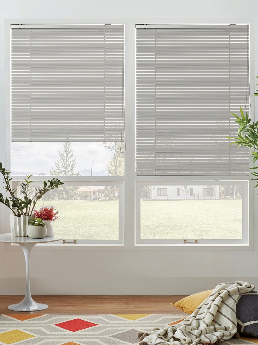 

Deco Window Grey Solid Room Darkening Venetian Window Blinds