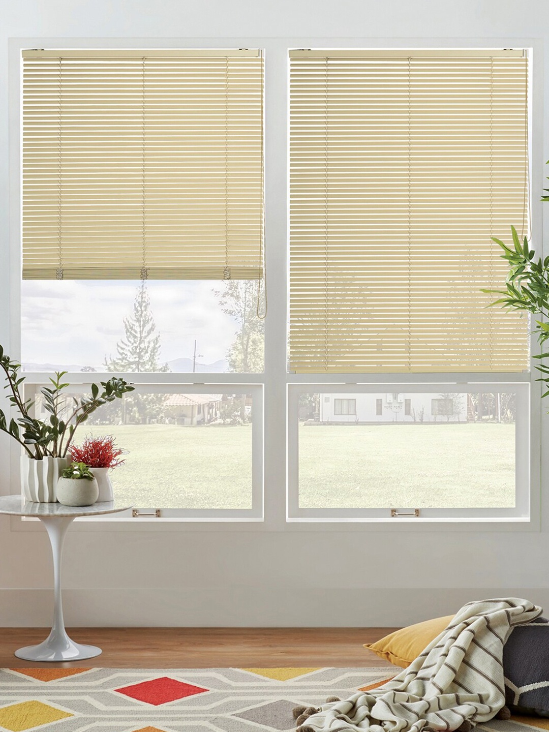 

Deco Window Beige Solid Room Darkening Venetian Window Blinds