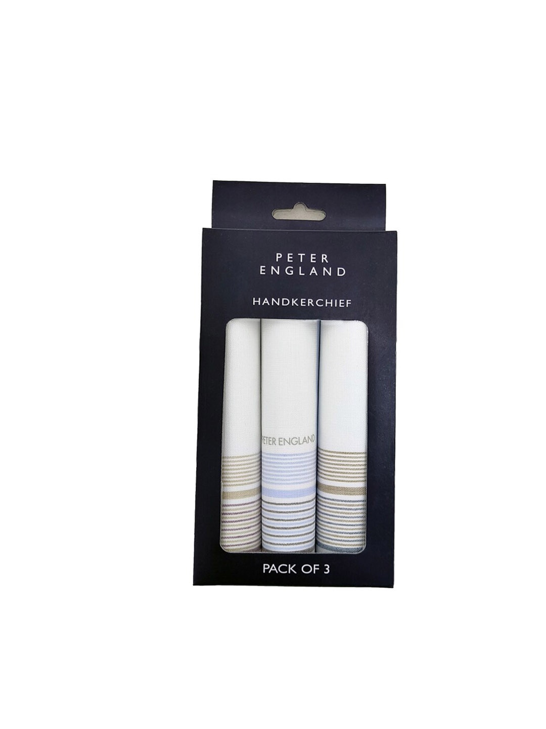 

Peter England Men Pack Of 3 Printed Cotton Handkerchief, White