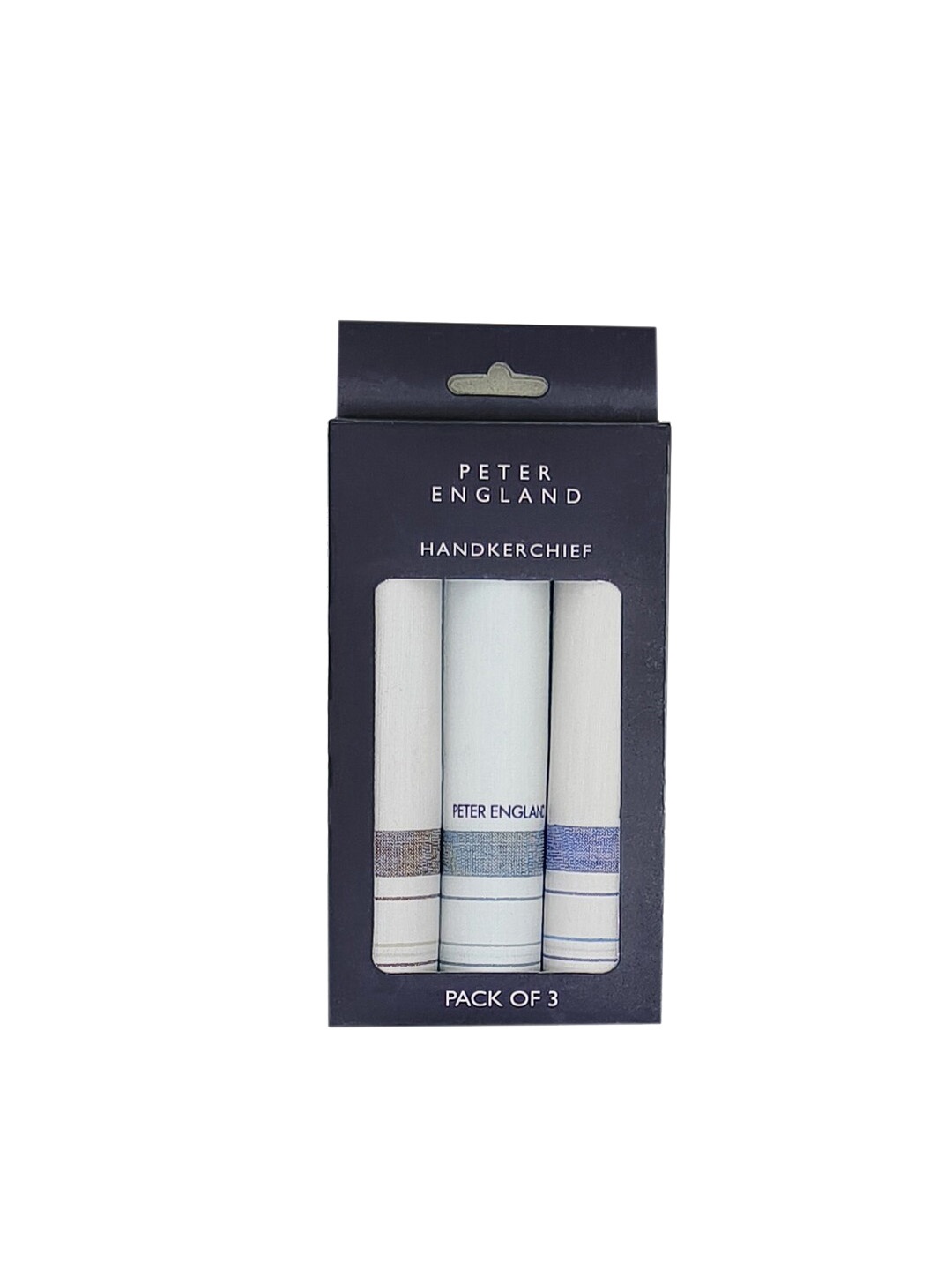 

Peter England Men Pack Of 3 Printed Cotton Handkerchief, White