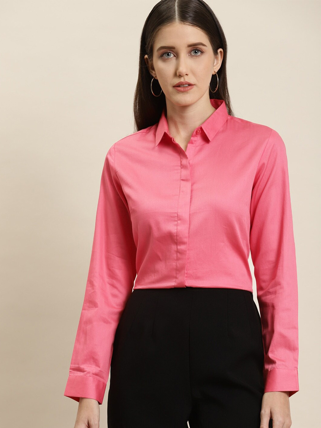 

Hancock Premium Slim Fit Cotton Satin Formal Shirt, Coral