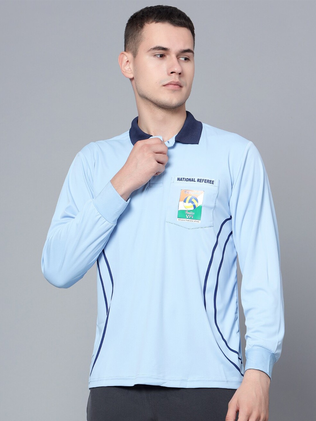 

Shiv Naresh Striped Polo Collar PlayDry Sports T-shirt, Turquoise blue