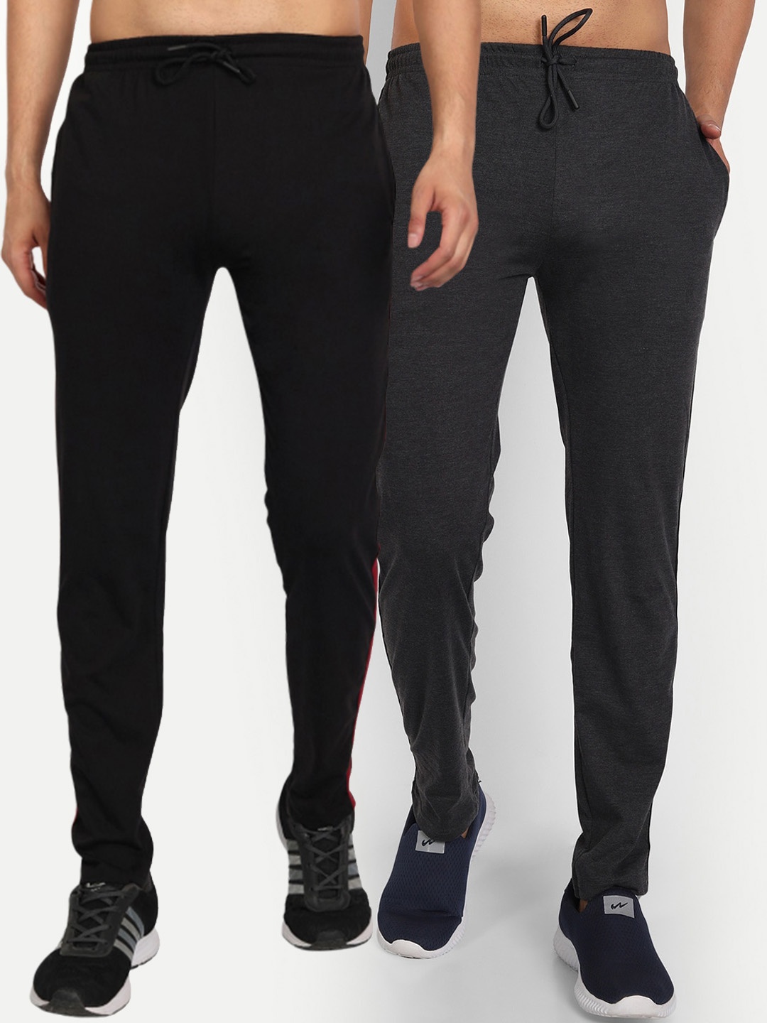 

T.T. Men Pack Of 2 Cotton Training & Gym Track Pants, Black