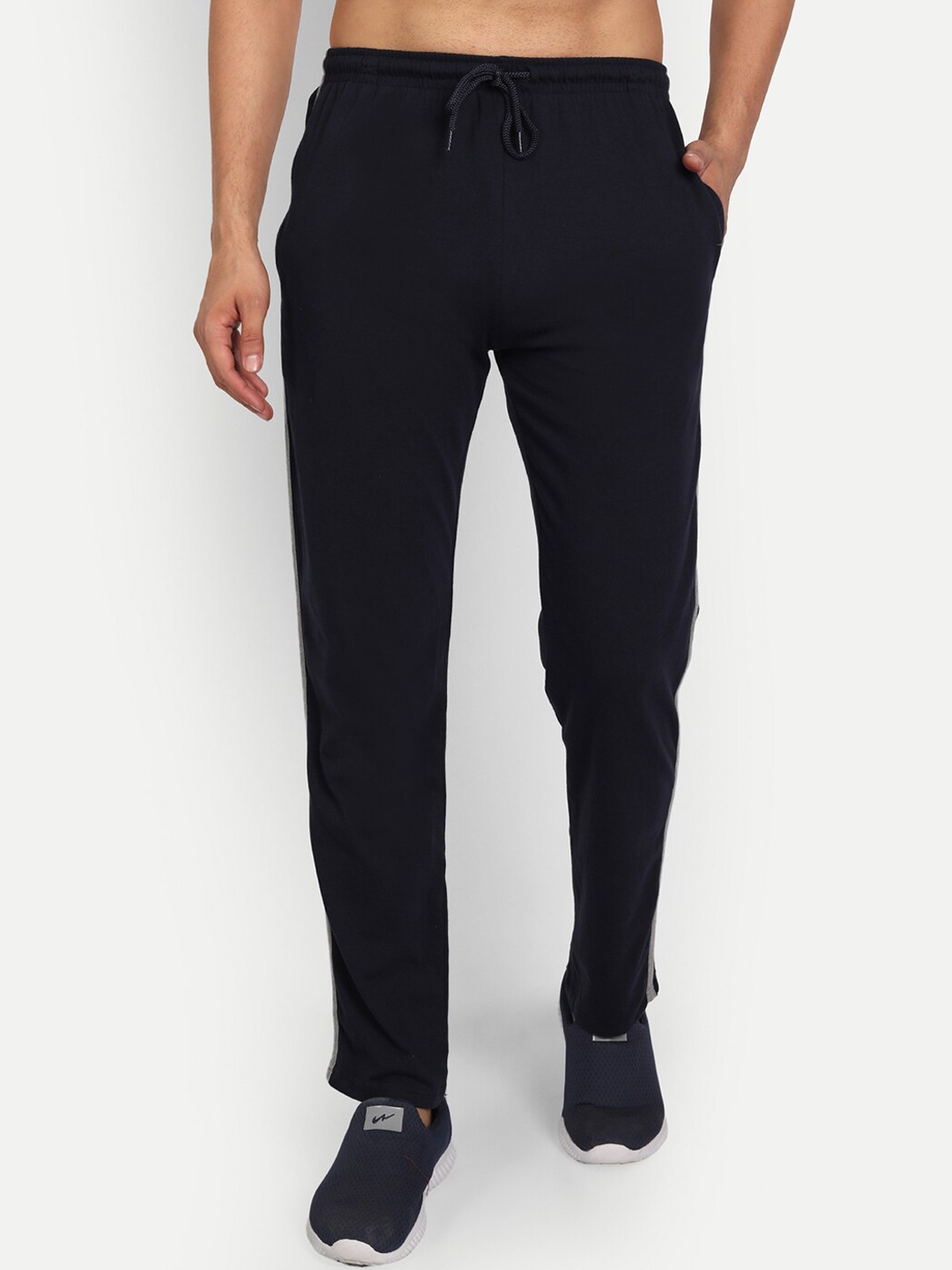 

T.T. Men Cotton Training & Gym Track Pants, Navy blue