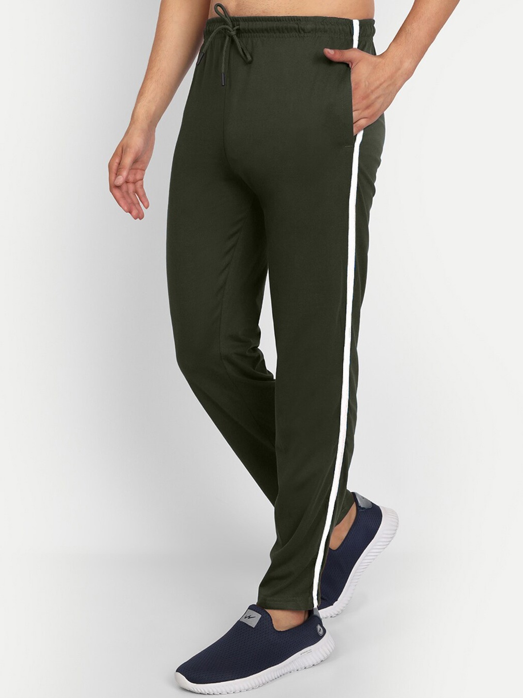 

T.T. Men Cotton Training & Gym Track Pants, Olive