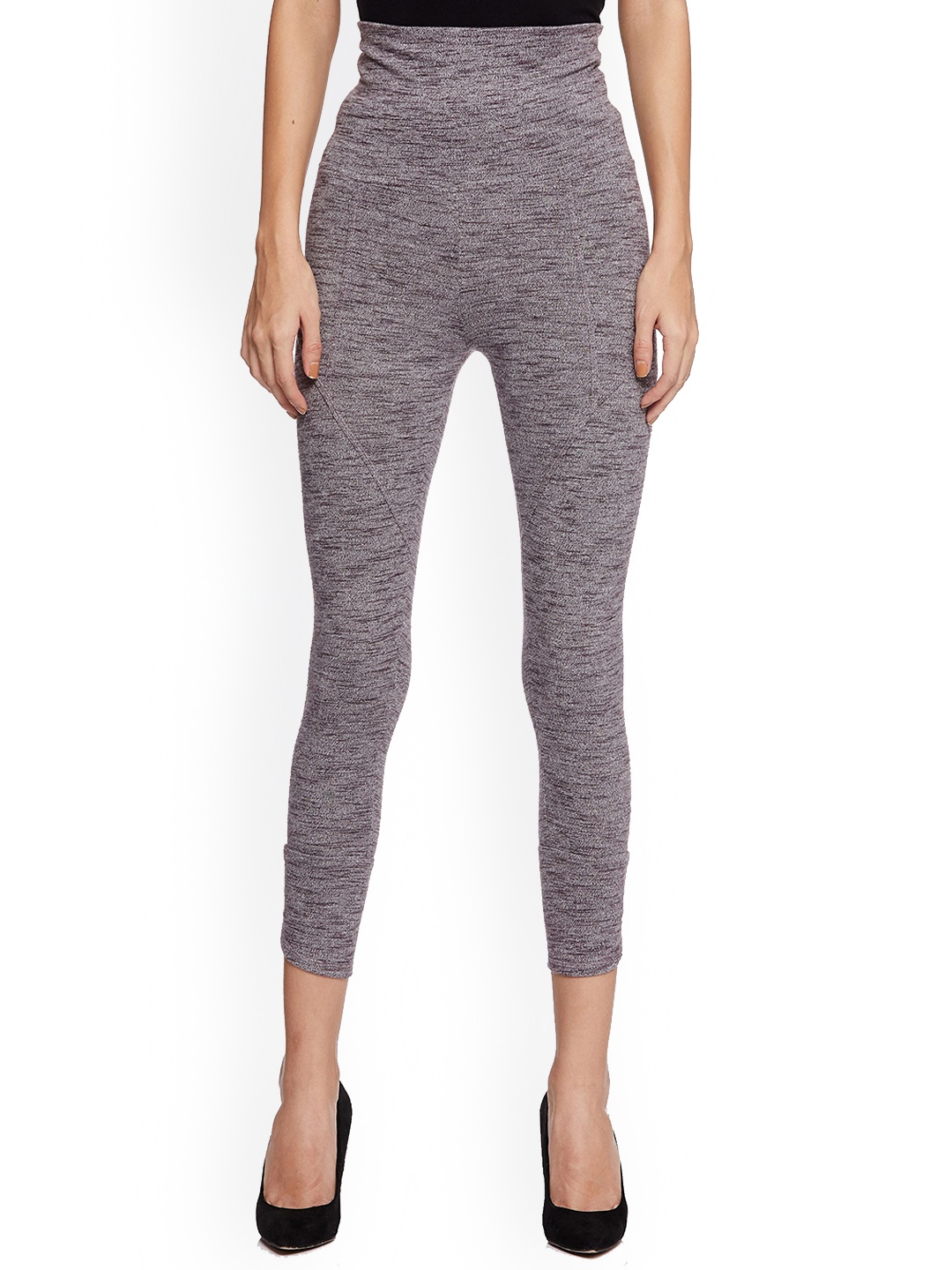 

UNMADE Women Self Design High-Rise Ankle-Length Leggings, Grey