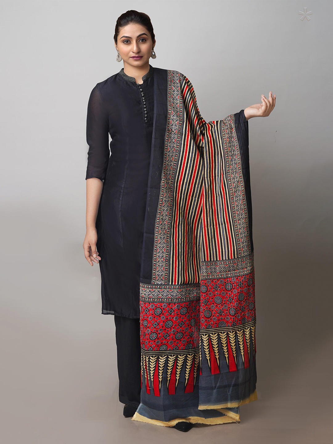 

Unnati Silks Printed Pure Cotton Dupatta, Red