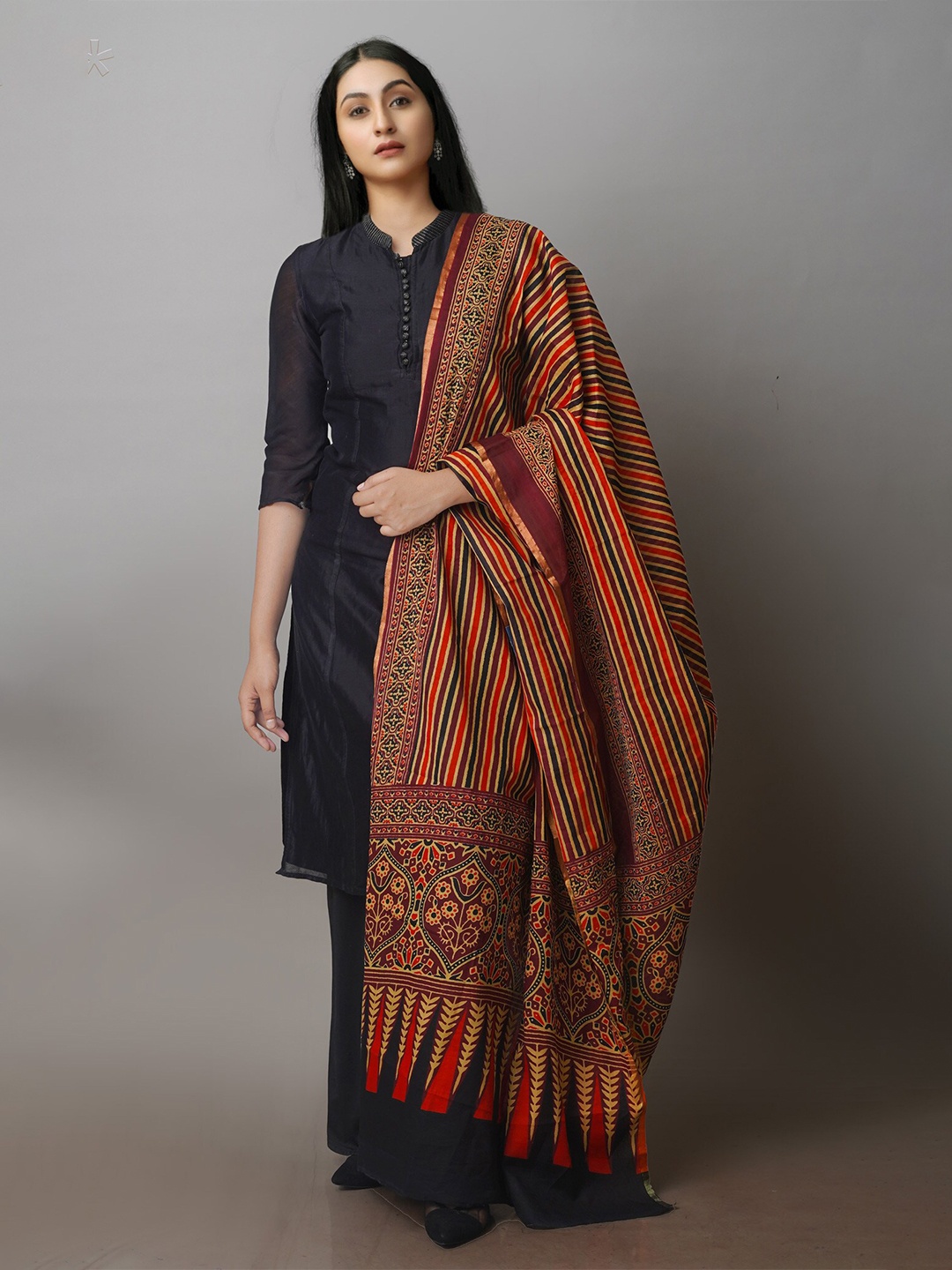 

Unnati Silks Printed Pure Cotton Dupatta, Red