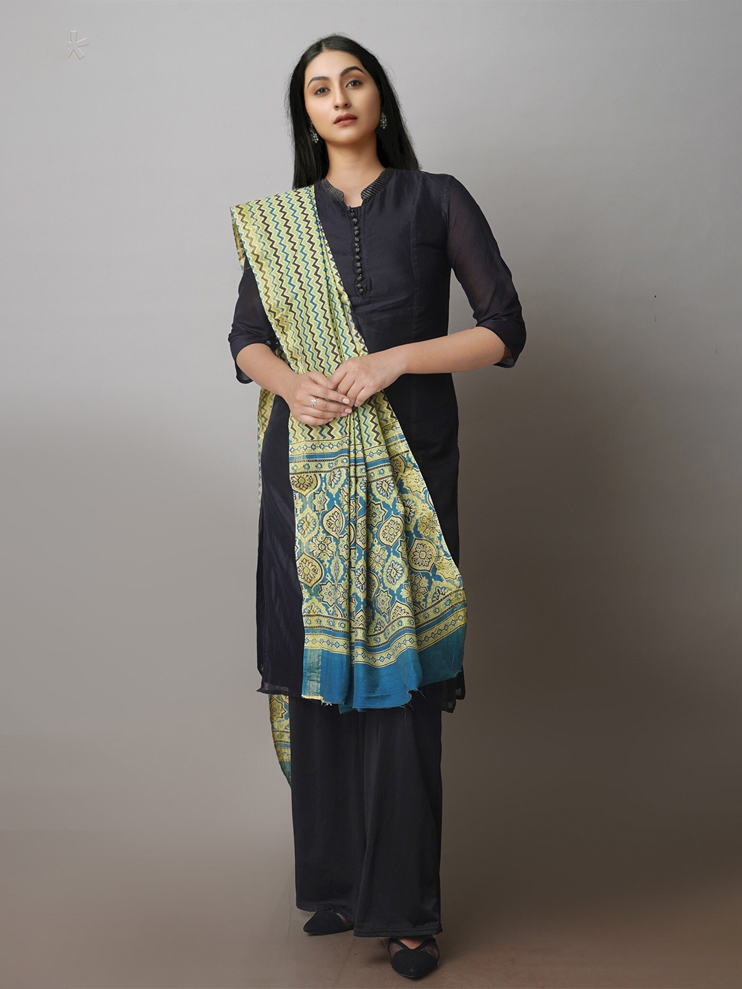 

Unnati Silks Printed Pure Cotton Dupatta, Green