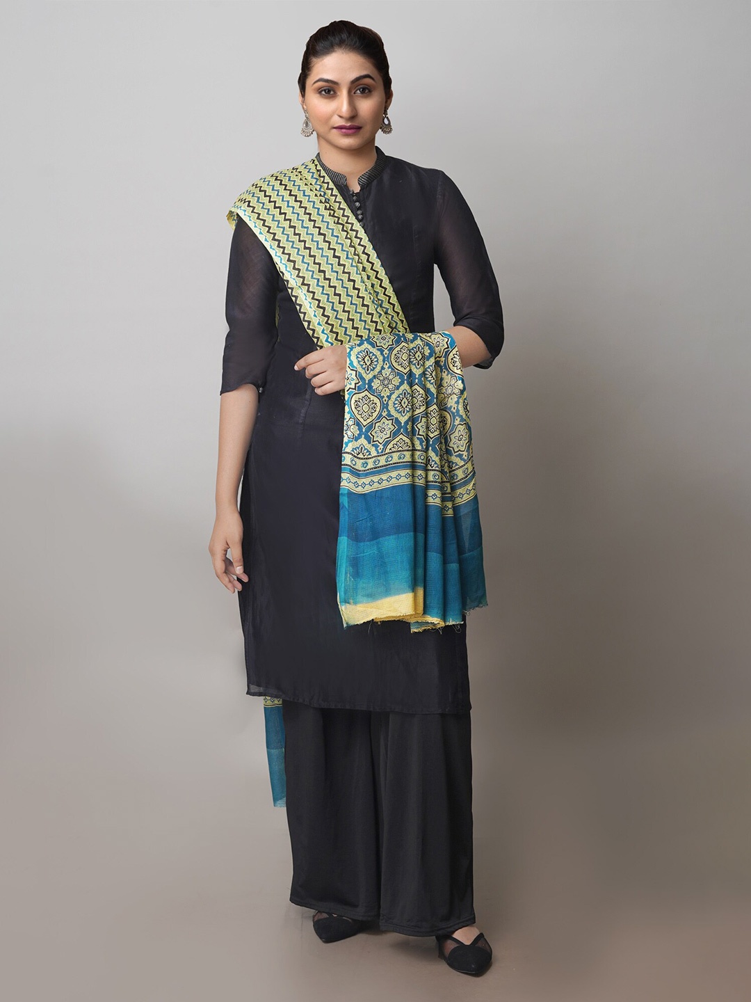 

Unnati Silks Printed Pure Cotton Dupatta, Green
