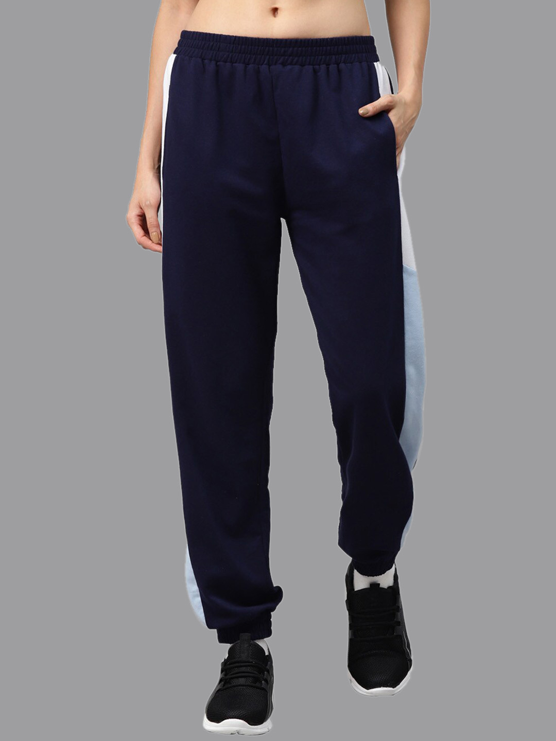

Laabha Women Colourblocked Sports Joggers, Navy blue
