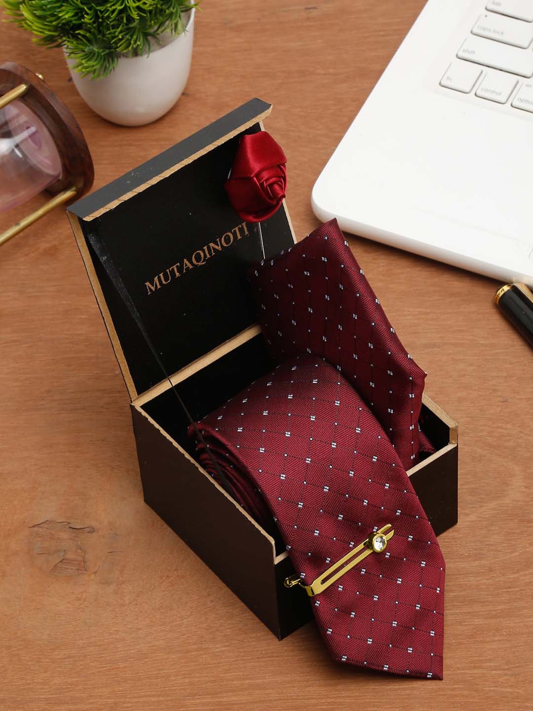 

MUTAQINOTI Men Accessory Gift Set, Maroon