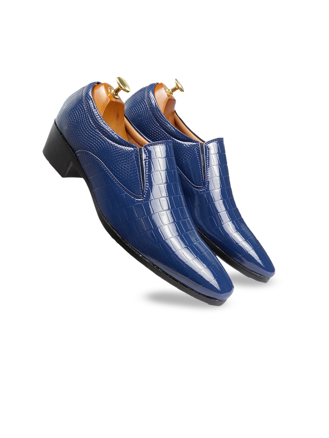 

Bxxy Men Textured Formal Elevator Slip-On Shoes, Blue