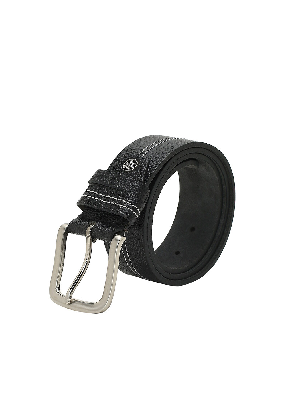 

CRUSSET Men Textured Leather Belt, Black