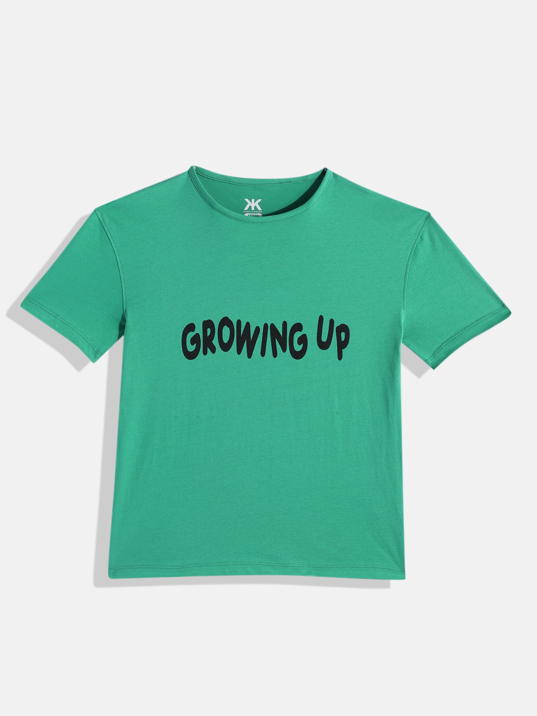 

Kook N Keech Teens Girls Printed Boxy Pure Cotton T-shirt, Green