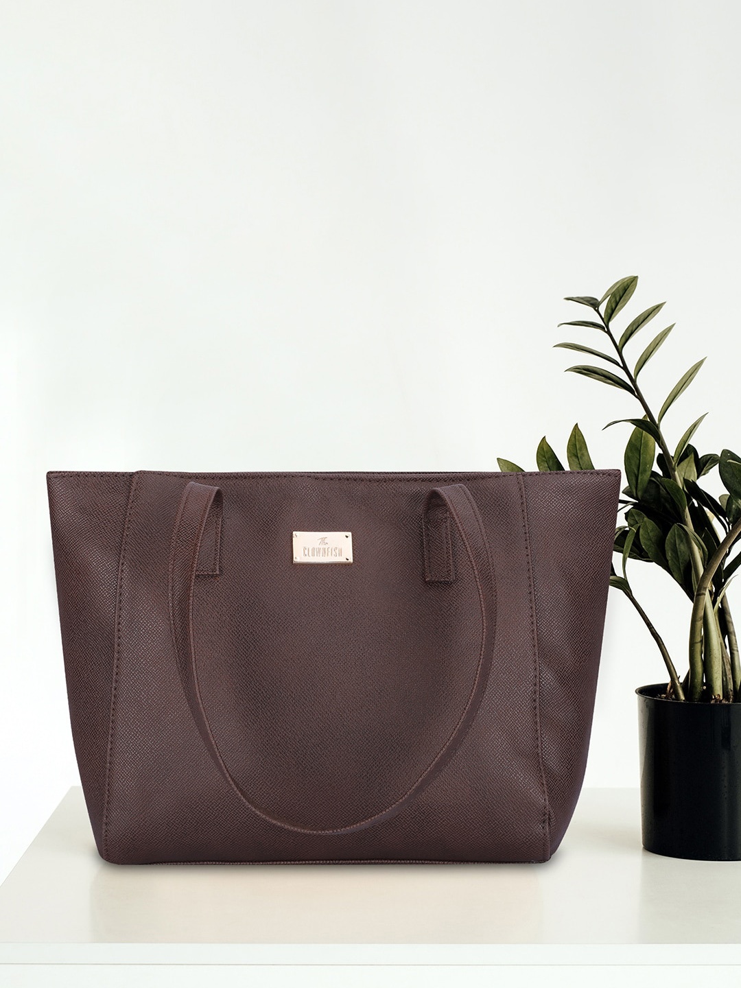

THE CLOWNFISH Valentine Leather Shoulder Bag, Brown