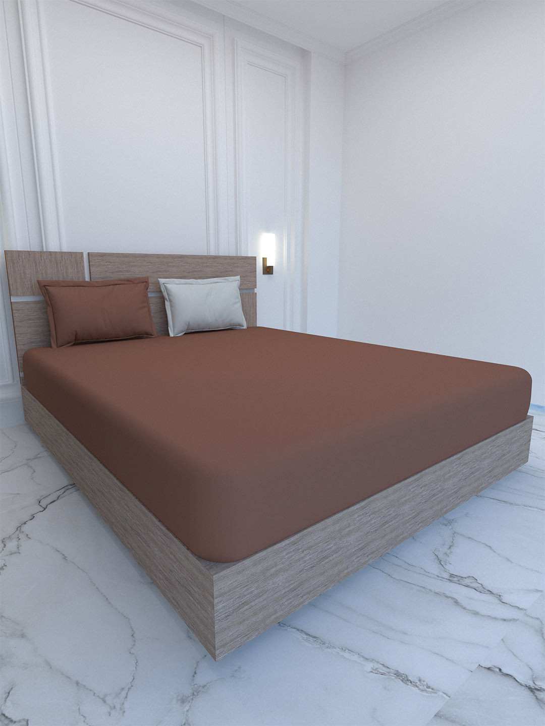 

Pure Decor Palace Brown & Grey 400 TC Pure Cotton King Bedsheet With 2 Pillow Covers