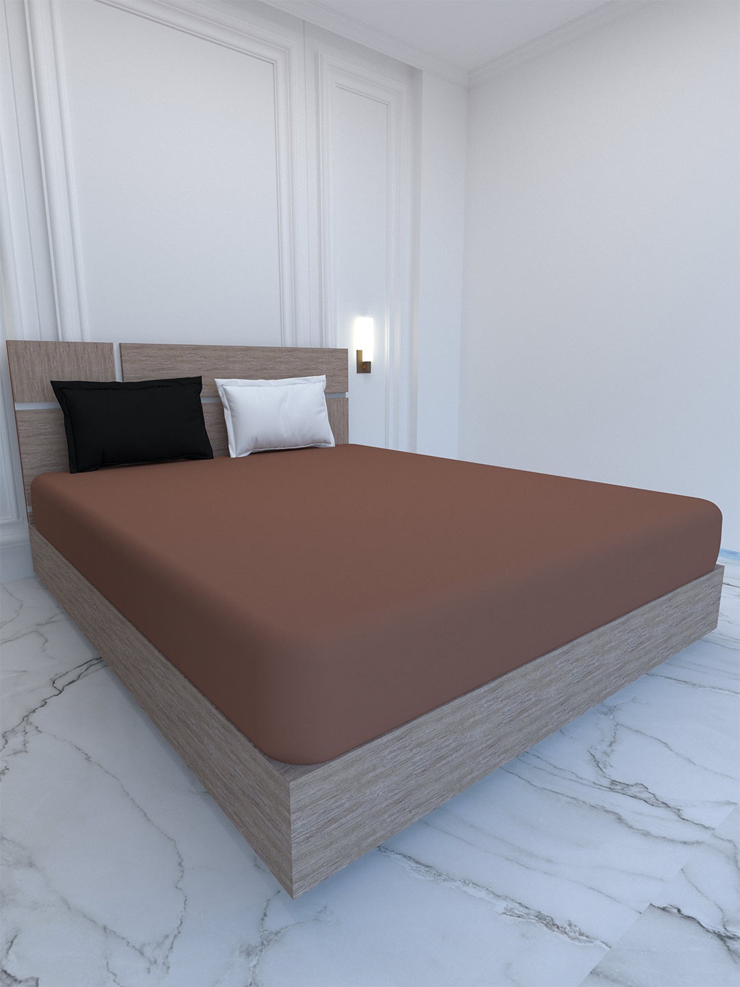 

Pure Decor Palace Brown & Black 400 TC Pure Cotton King Bedsheet & 2 Pillow Covers