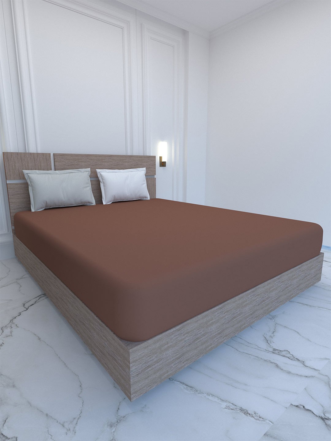 

Pure Decor Palace Brown & Grey 400 TC Pure Cotton King Bedsheet & 2 Pillow Covers