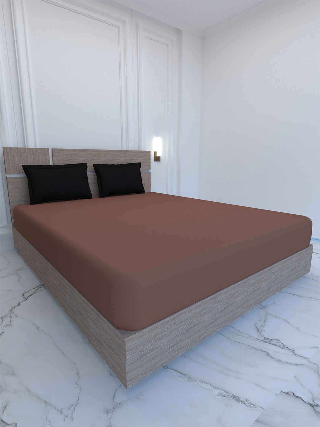 

Pure Decor Palace Brown & Black 400 TC Pure Cotton King Bedsheet & 2 Pillow Covers