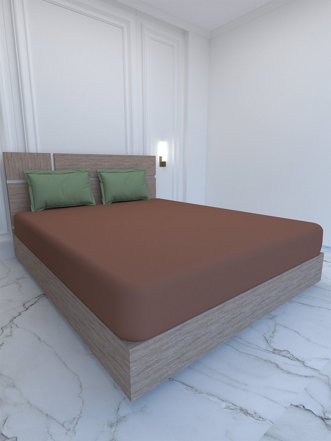 

Pure Decor Palace Brown & Green 400 TC Pure Cotton King Bedsheet With 2 Pillow Covers