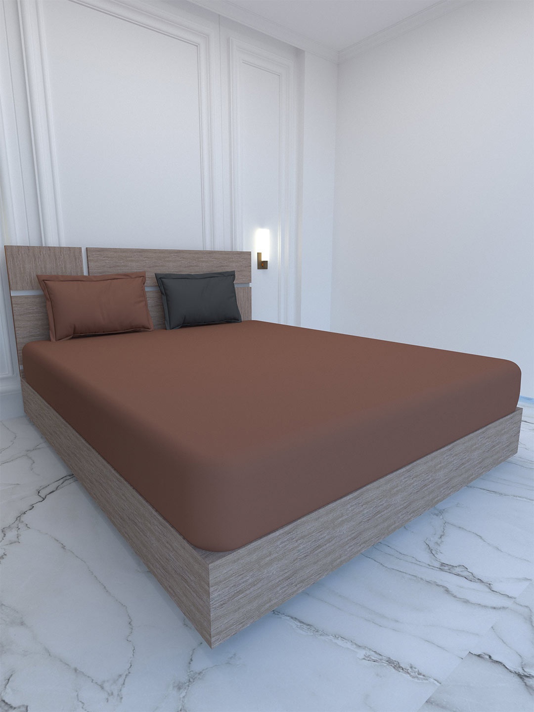 

Pure Decor Palace Brown 400 TC Pure Cotton King Bedsheet & 2 Pillow Covers