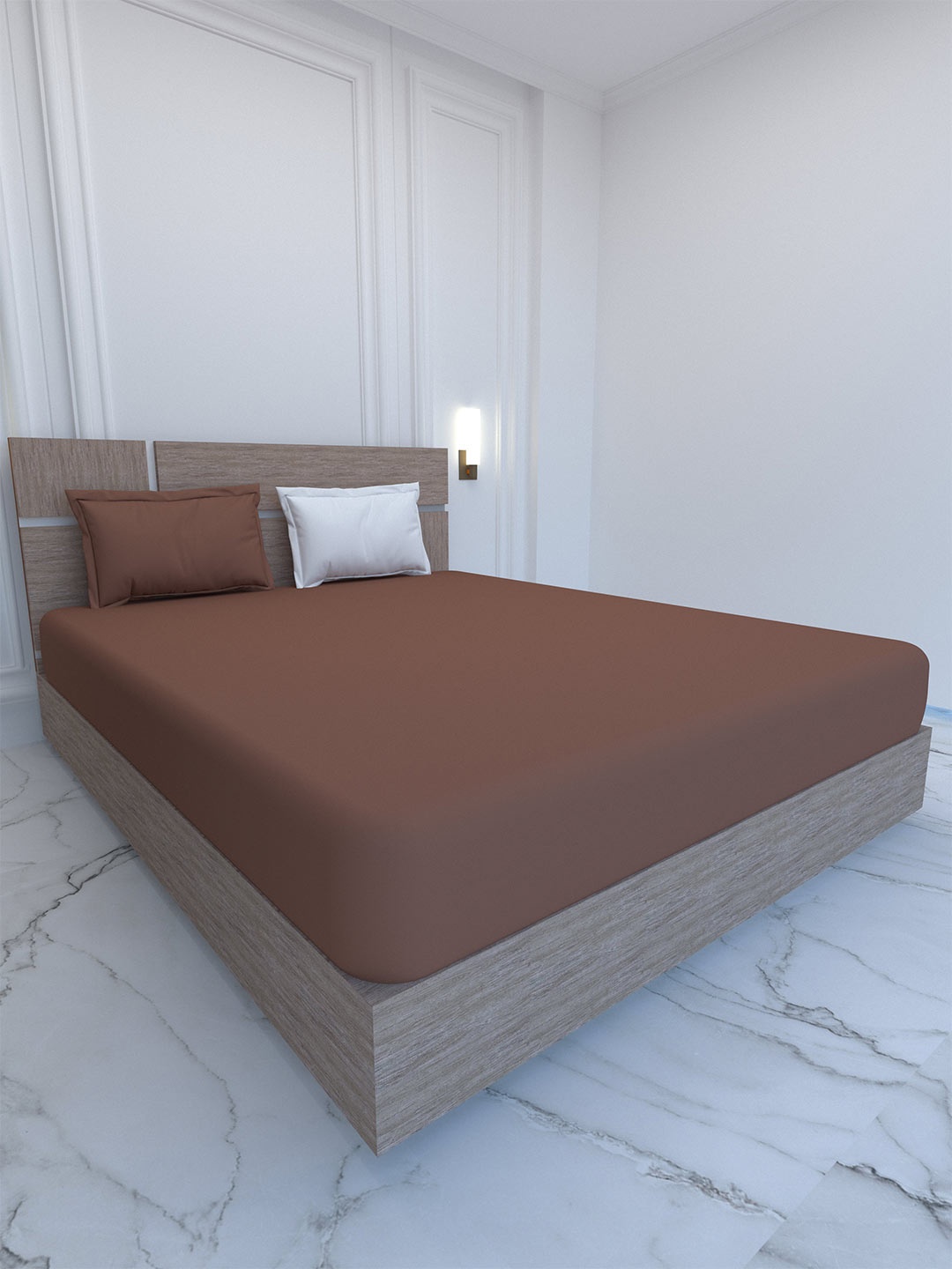 

Pure Decor Palace Brown & Grey 400 TC Pure Cotton King Bedsheet & 2 Pillow Covers