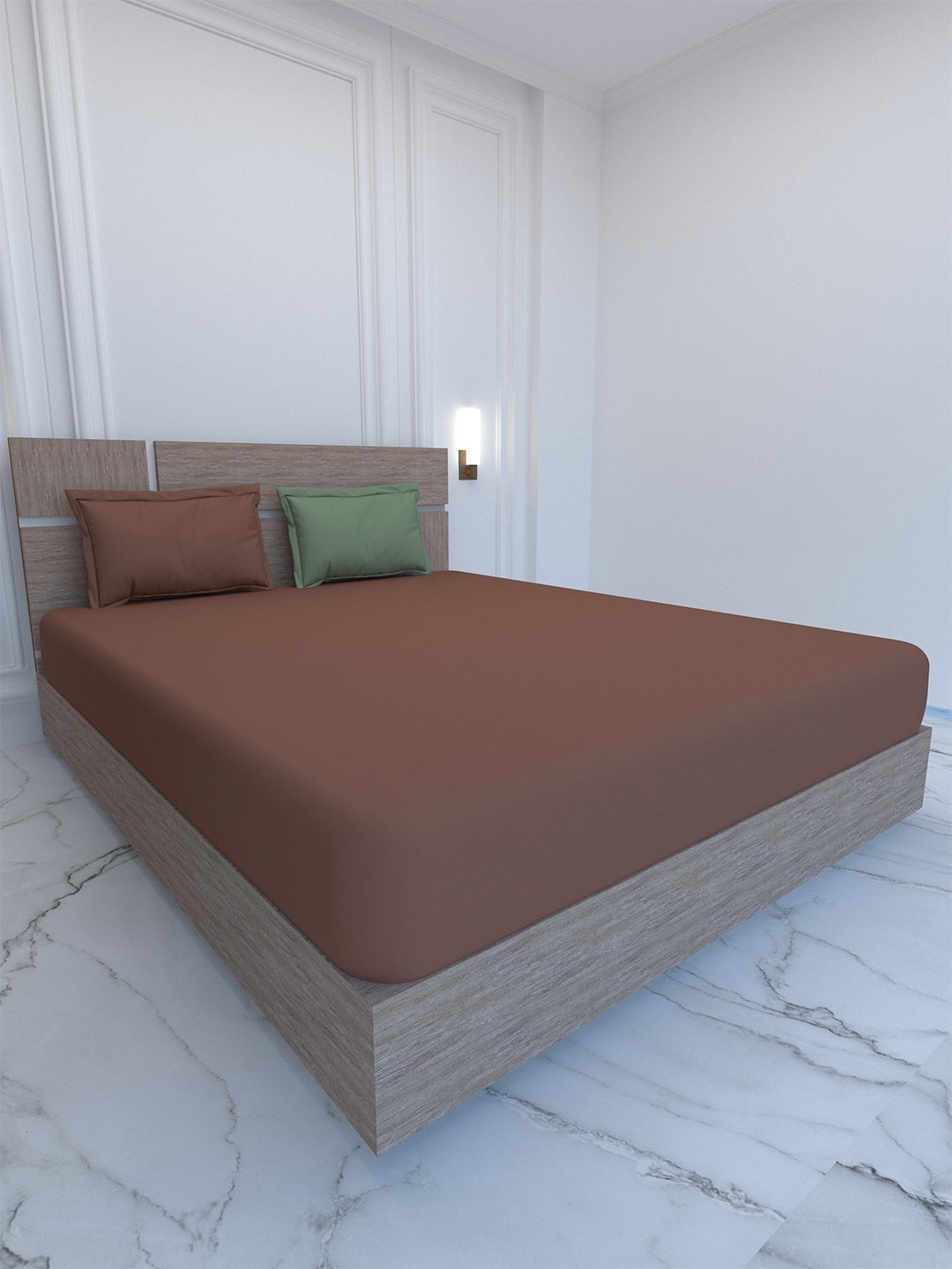 

Pure Decor Palace Brown 400 TC Pure Cotton King Bedsheet & 2 Pillow Covers