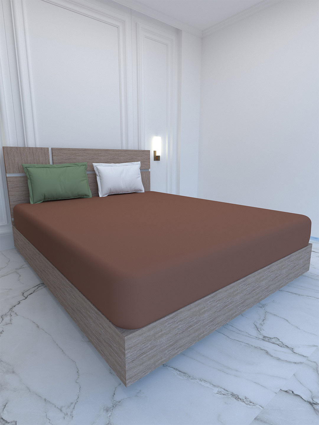 

Pure Decor Palace Brown & Green 400 TC Pure Cotton King Bedsheet With 2 Pillow Covers