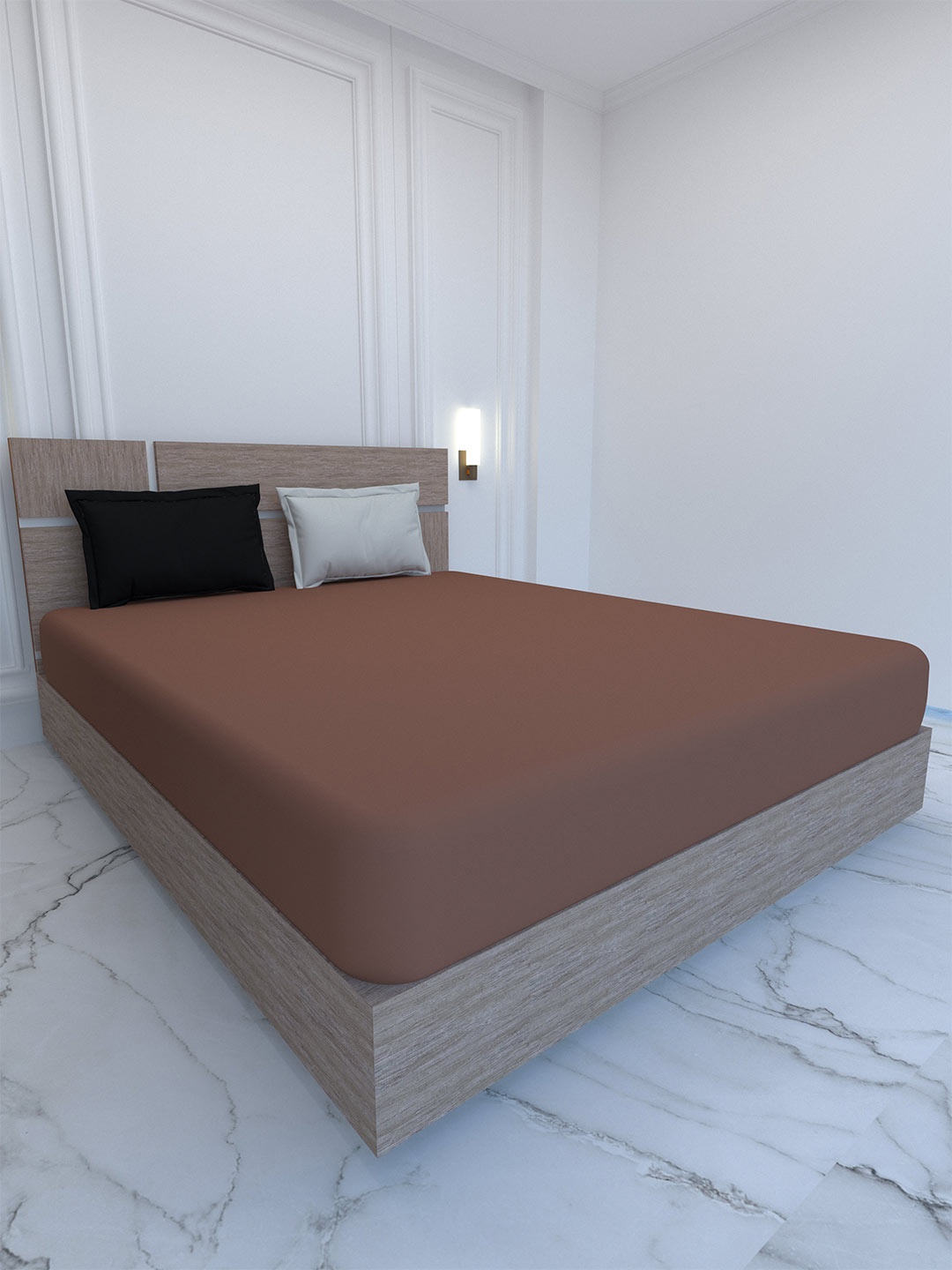 

Pure Decor Palace Brown & Grey 400 TC Pure Cotton King Bedsheet With 2 Pillow Covers