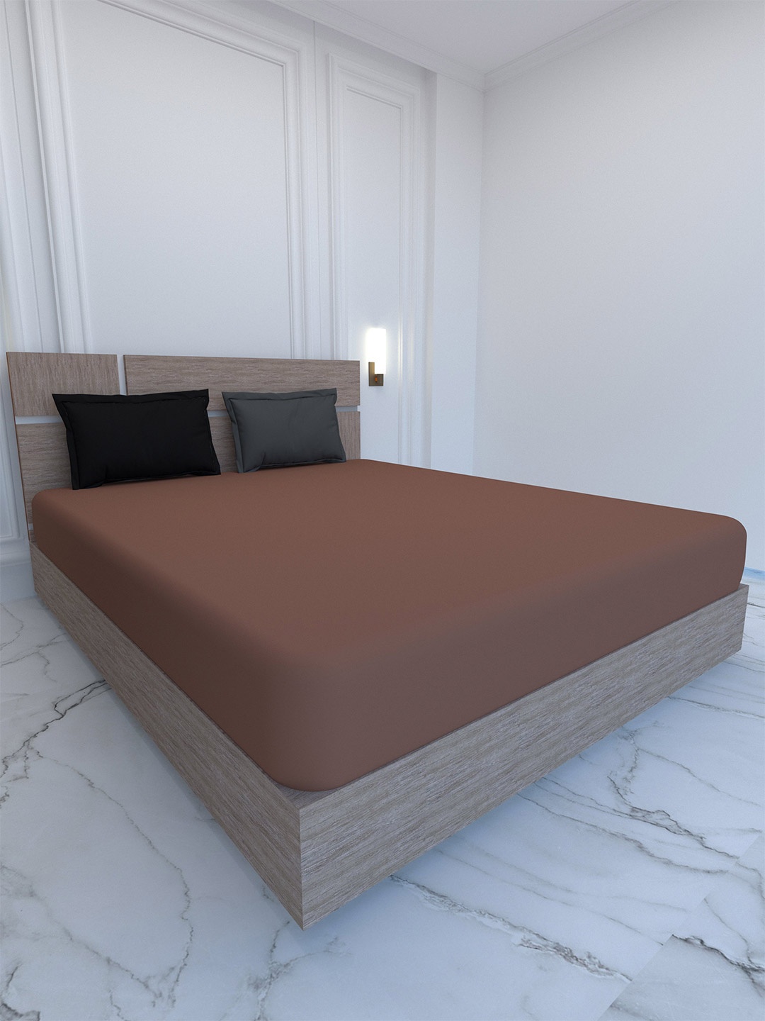 

Pure Decor Palace Brown & Black 400 TC Pure Cotton King Bedsheet & 2 Pillow Covers
