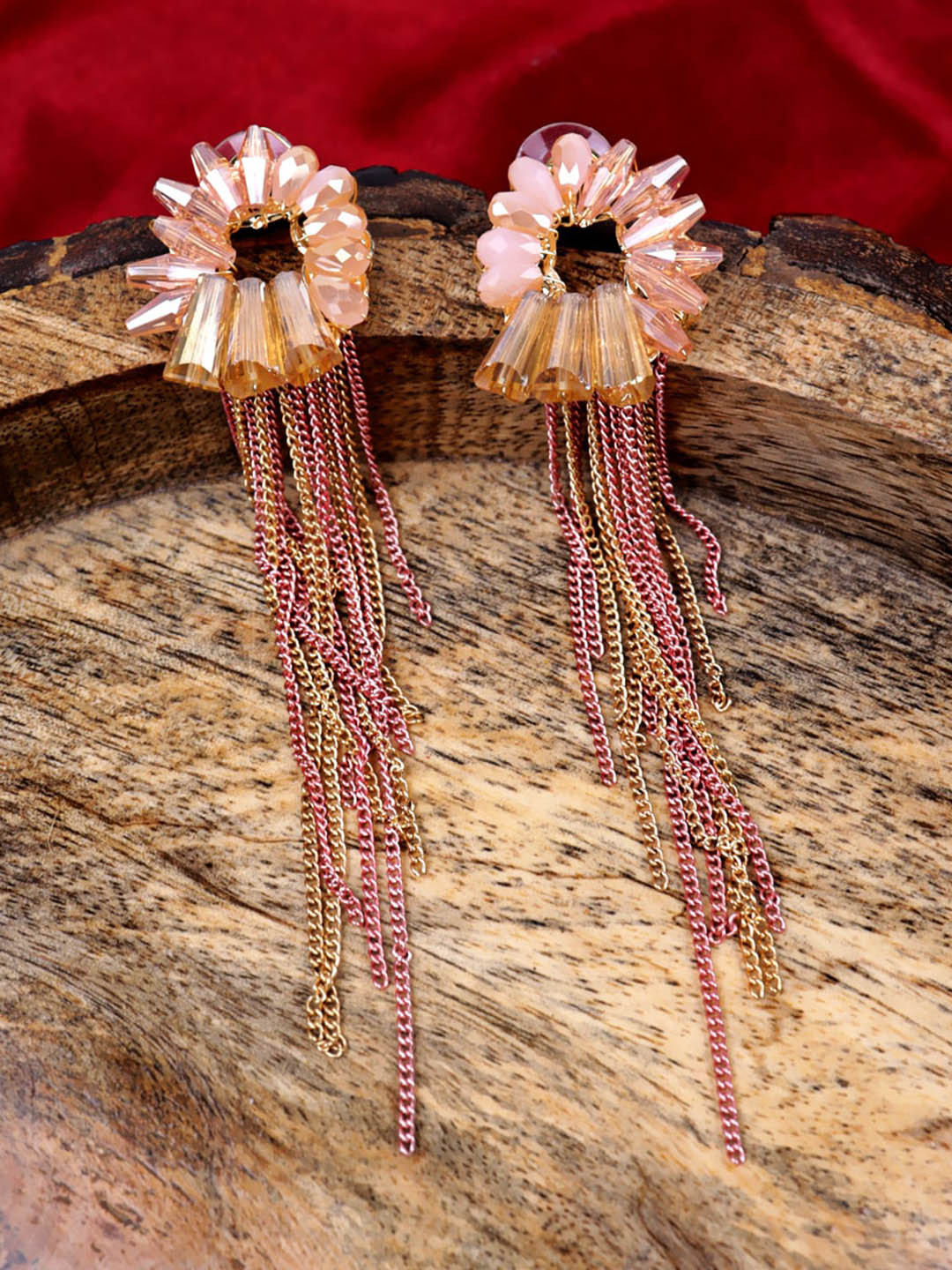

Krelin Gold-Plated Contemporary Tasselled Drop Earrings