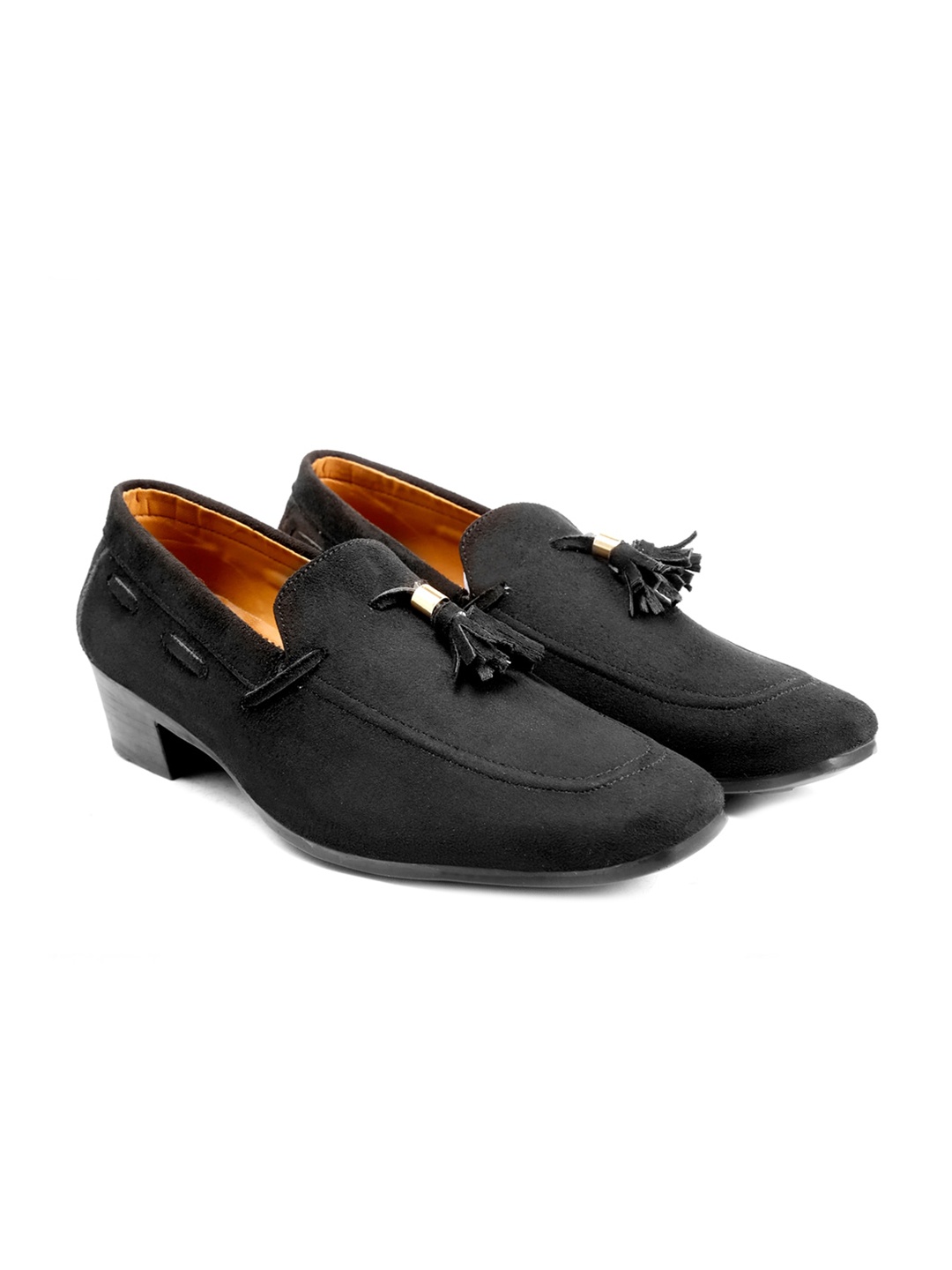 

Bxxy Men Heeled Suede Tassel Loafers, Black