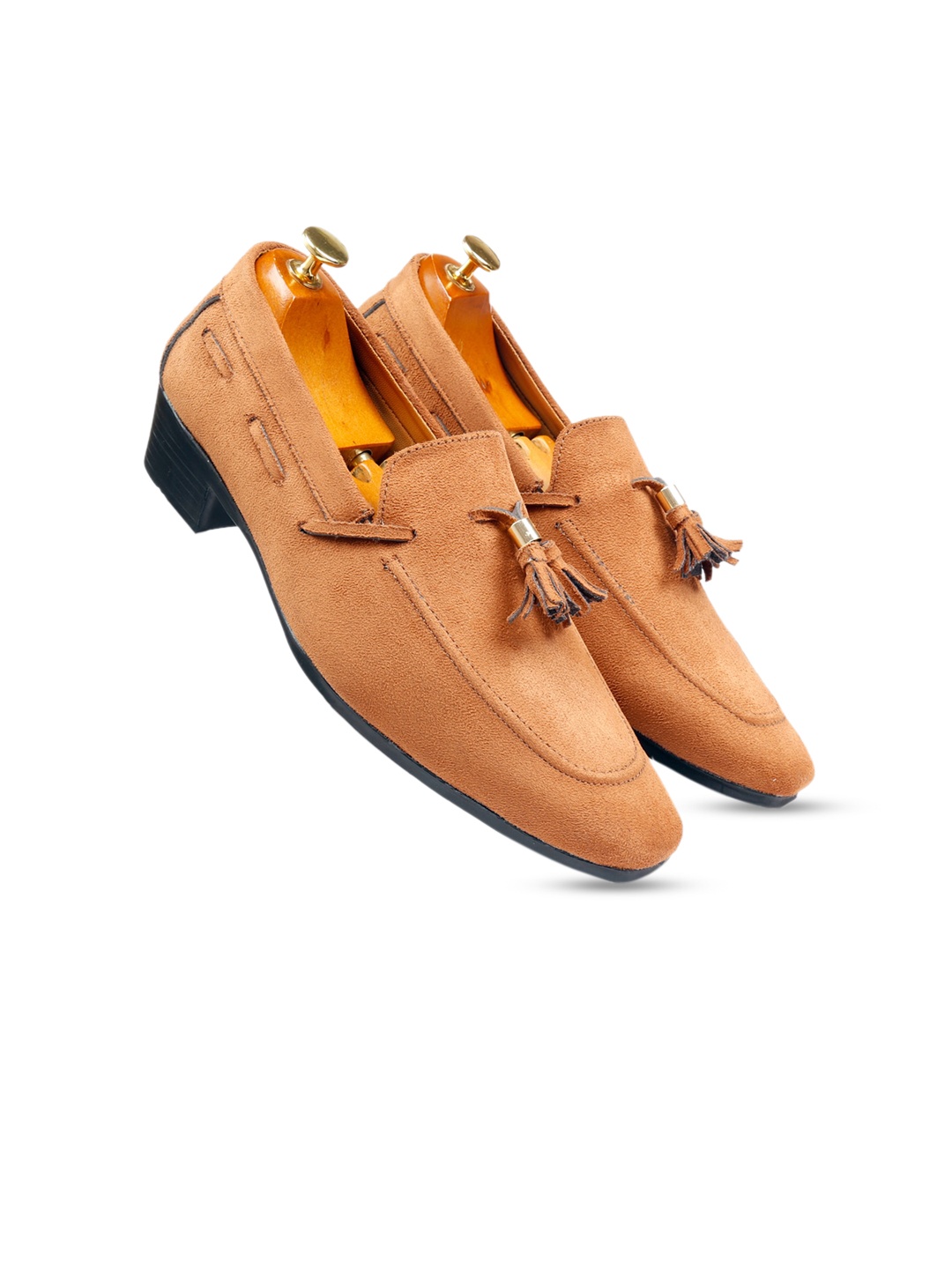 

Bxxy Men Heeled Suede Tassel Loafers, Tan