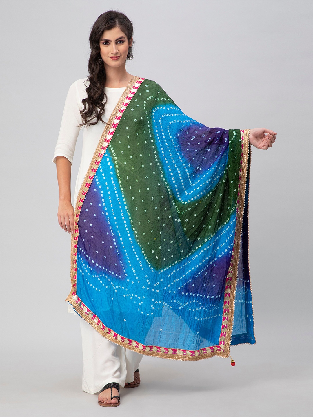 

Aditi Wasan Dyed Bandhani Dupatta, Blue
