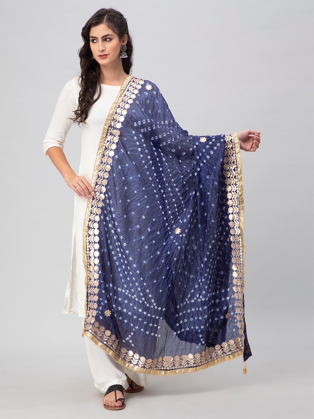 

Aditi Wasan Printed Bandhani Dupatta, Blue