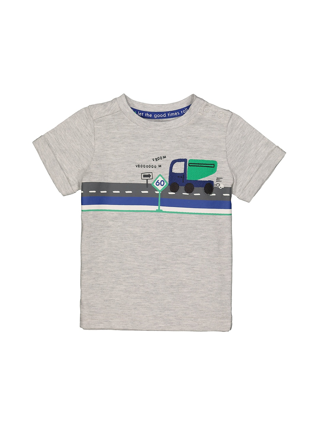 

mothercare Infant Boys Graphic Printed Cotton T-shirt, Grey
