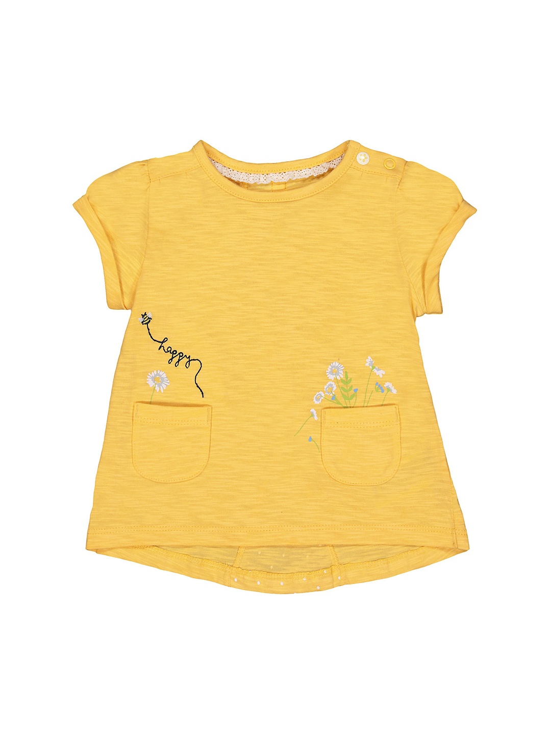 

mothercare Round Neck Cotton T-shirt, Mustard