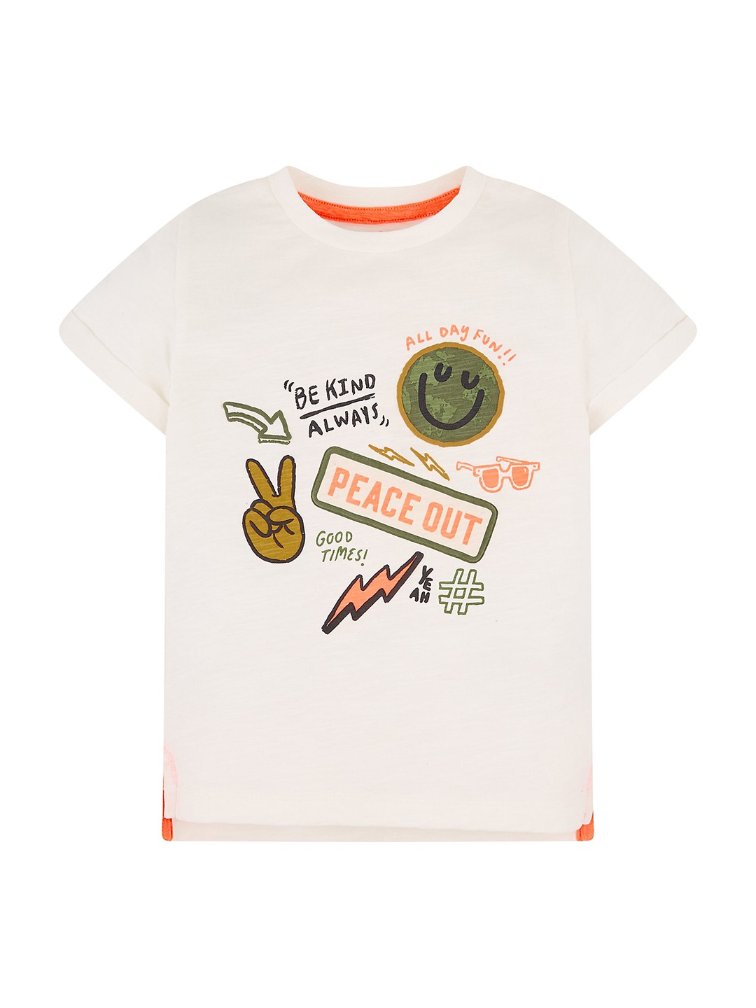 

mothercare Boys Typography Printed Cotton T-shirt, White