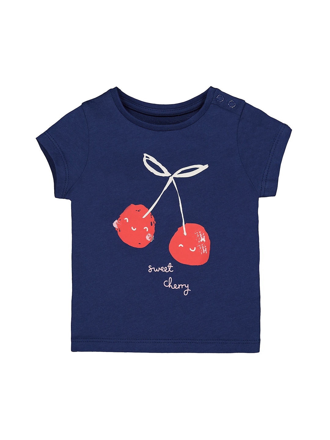 

mothercare Girls Graphic Printed Cotton Casual T-Shirt, Navy blue