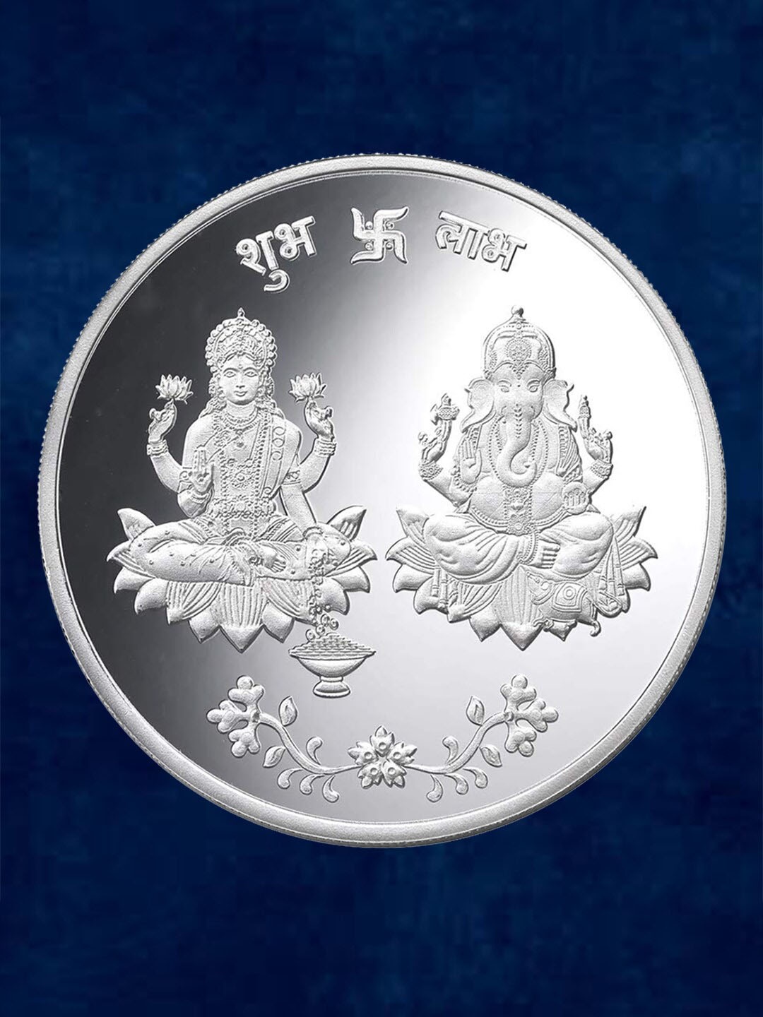 

Taraash Lord Ganesh & Goddess Lakshmi 999 Silver Coin - 100 Gram