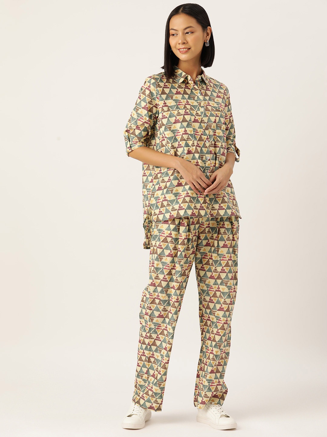 

MISRI Printed Co-ords, Cream