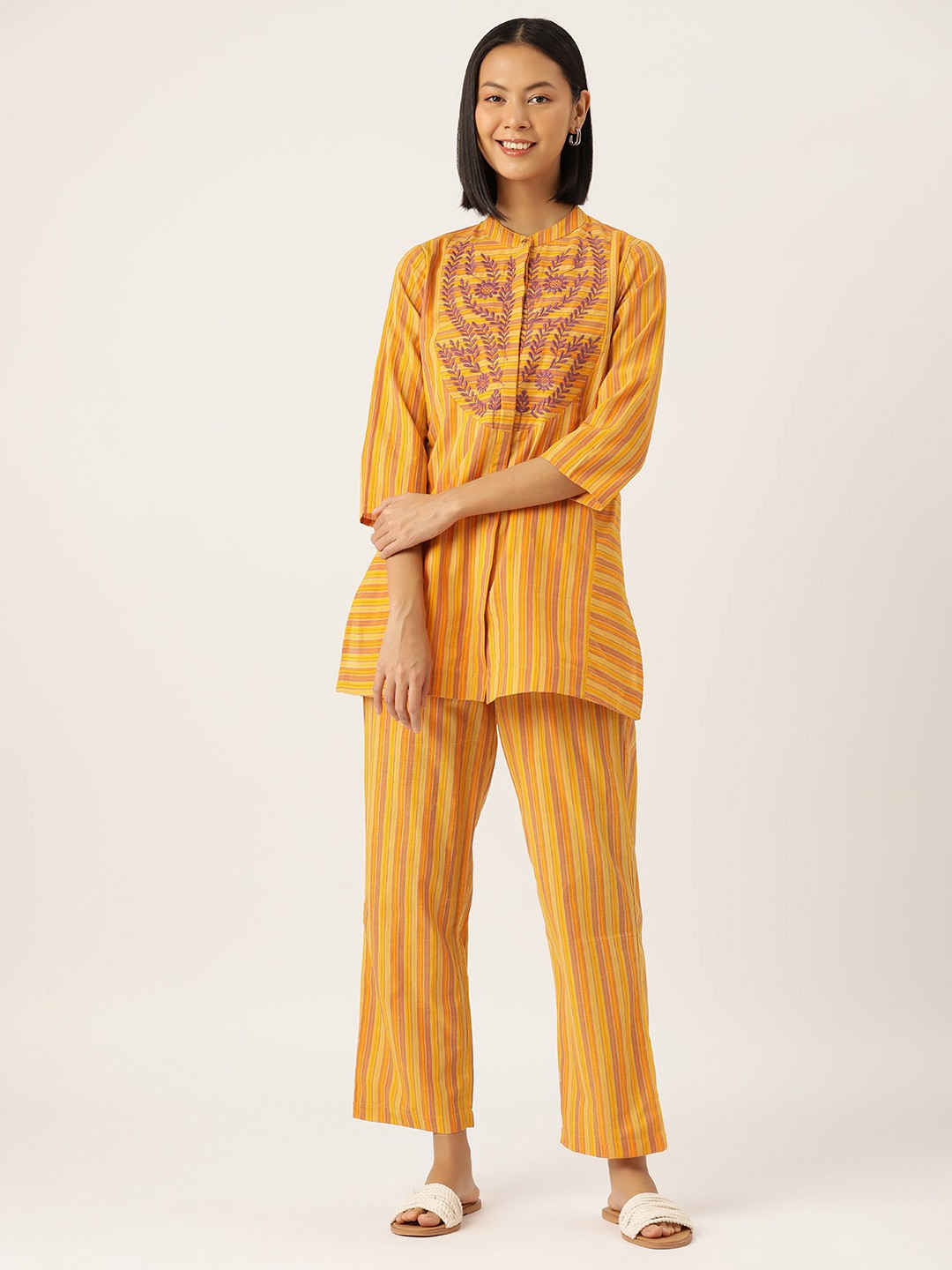 

MISRI Embroidered Co-ords, Yellow